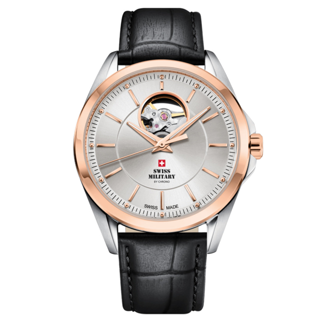 Swiss Military by Chrono Swiss Made Silver Dial Analog Watch for Gents - SMA34085.37