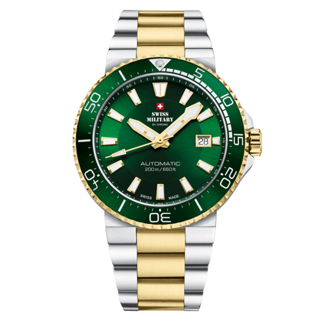 Swiss Military by Chrono Swiss Made Green Dial Analog Watch for Gents - SMA34086.04