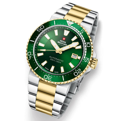 Swiss Military by Chrono Swiss Made Green Dial Analog Watch for Gents - SMA34086.04