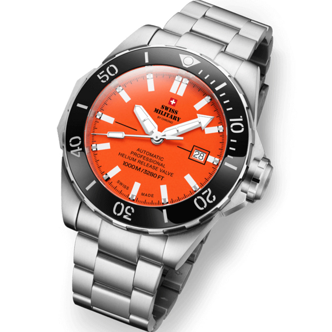 Swiss Military by Chrono Swiss Made Orange Dial Analog Watch for Gents - SMA34092.03