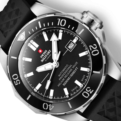 Swiss Military by Chrono Swiss Made Black Dial Analog Watch for Gents - SMA34092.04