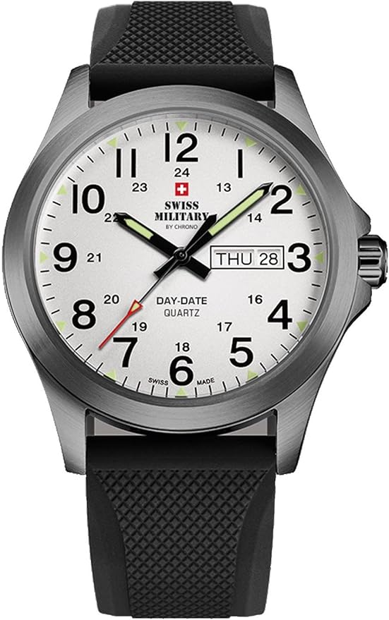 Swiss Military By Chrono Swiss Made Quartz White  Dial Analog Watch For Gents - SMP36040.21