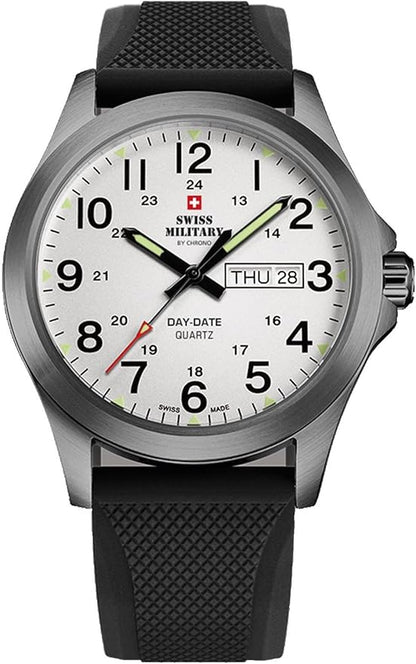 Swiss Military By Chrono Swiss Made Quartz White  Dial Analog Watch For Gents - SMP36040.21