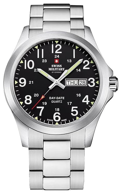 Swiss Military By Chrono Swiss Made Quartz Black Dial Analog Watch For Gents - SMP36040.25