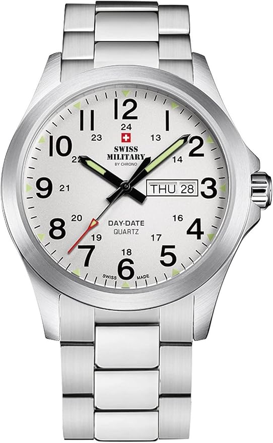 Swiss Military By Chrono Swiss Made Quartz White  Dial Analog Watch For Gents - SMP36040.26
