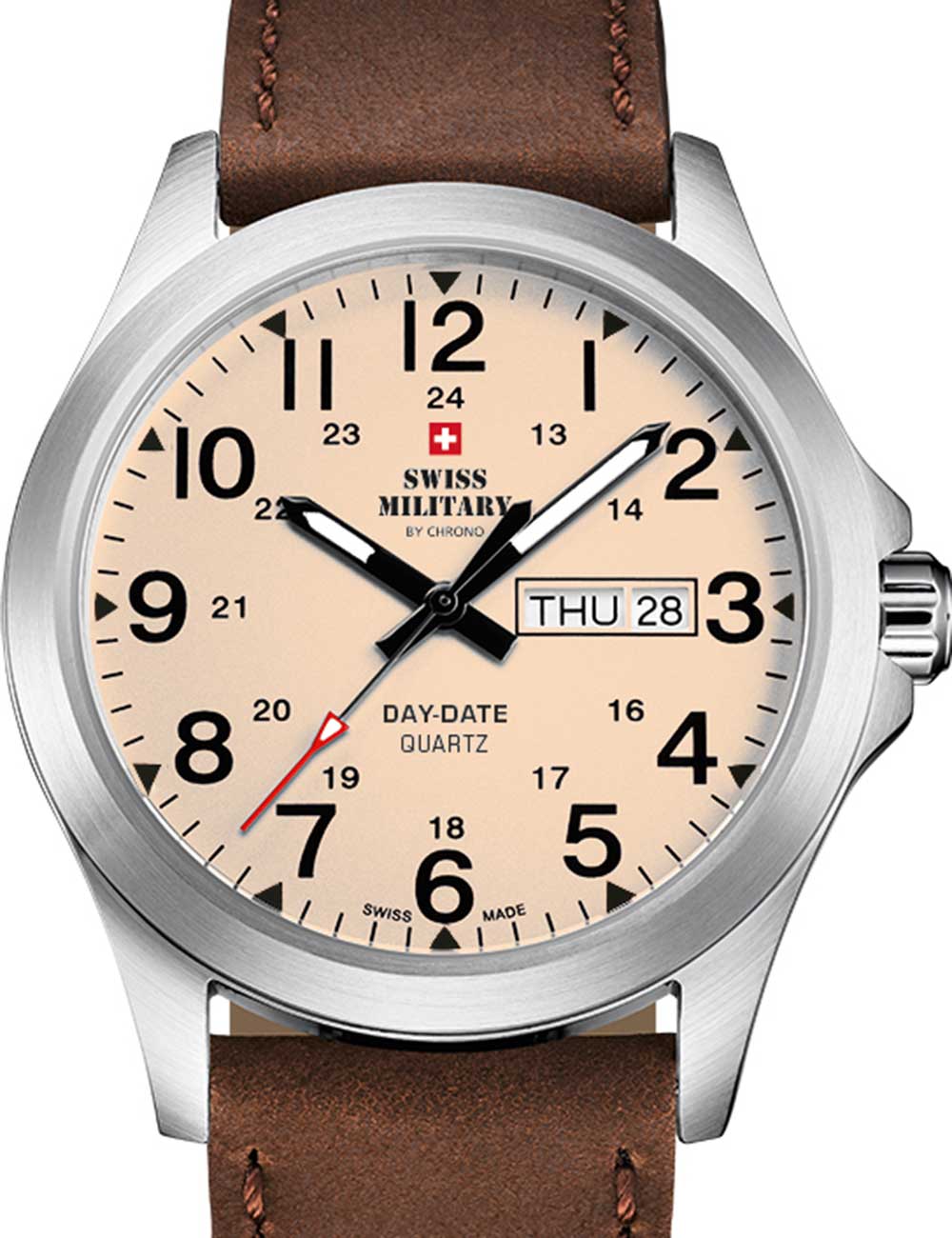 Swiss Military By Chrono Swiss Made Quartz Beige Dial Analog Watch For Gents - SMP36040.29