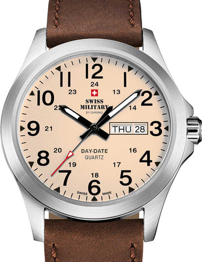 Swiss Military By Chrono Swiss Made Quartz Beige Dial Analog Watch For Gents - SMP36040.29