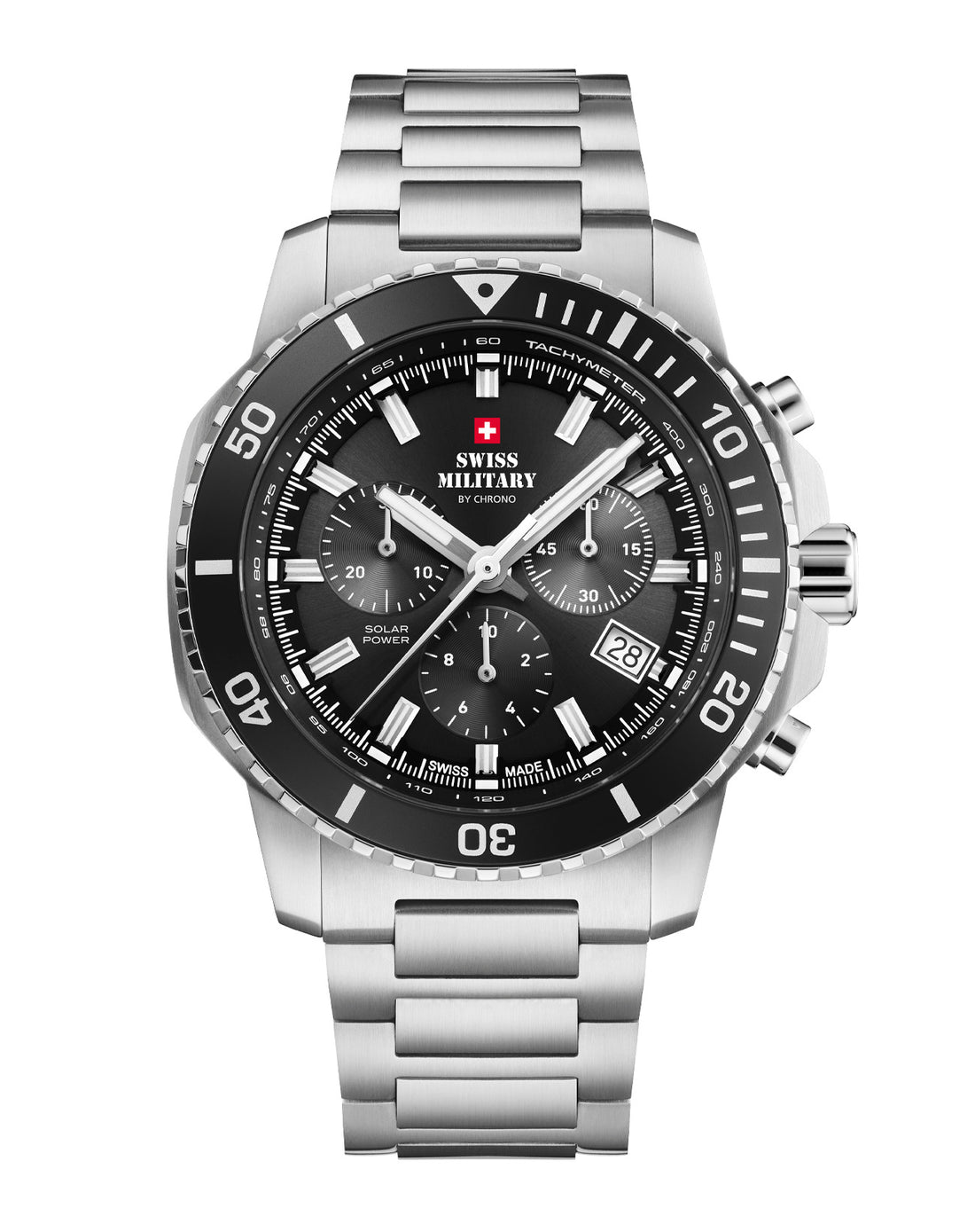 Swiss Military By Chrono Swiss Made Quartz Black Dial Analog Watch For Gents - SMS34113.01