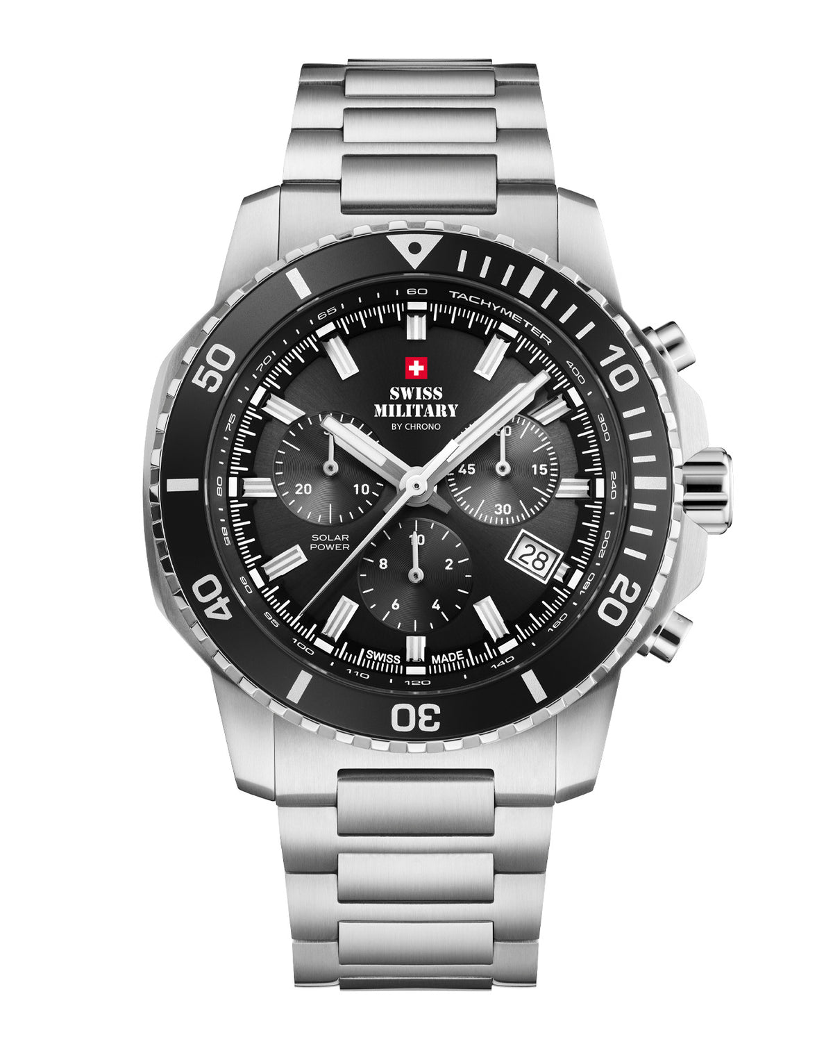 Swiss Military By Chrono Swiss Made Quartz Black Dial Analog Watch For Gents - SMS34113.01