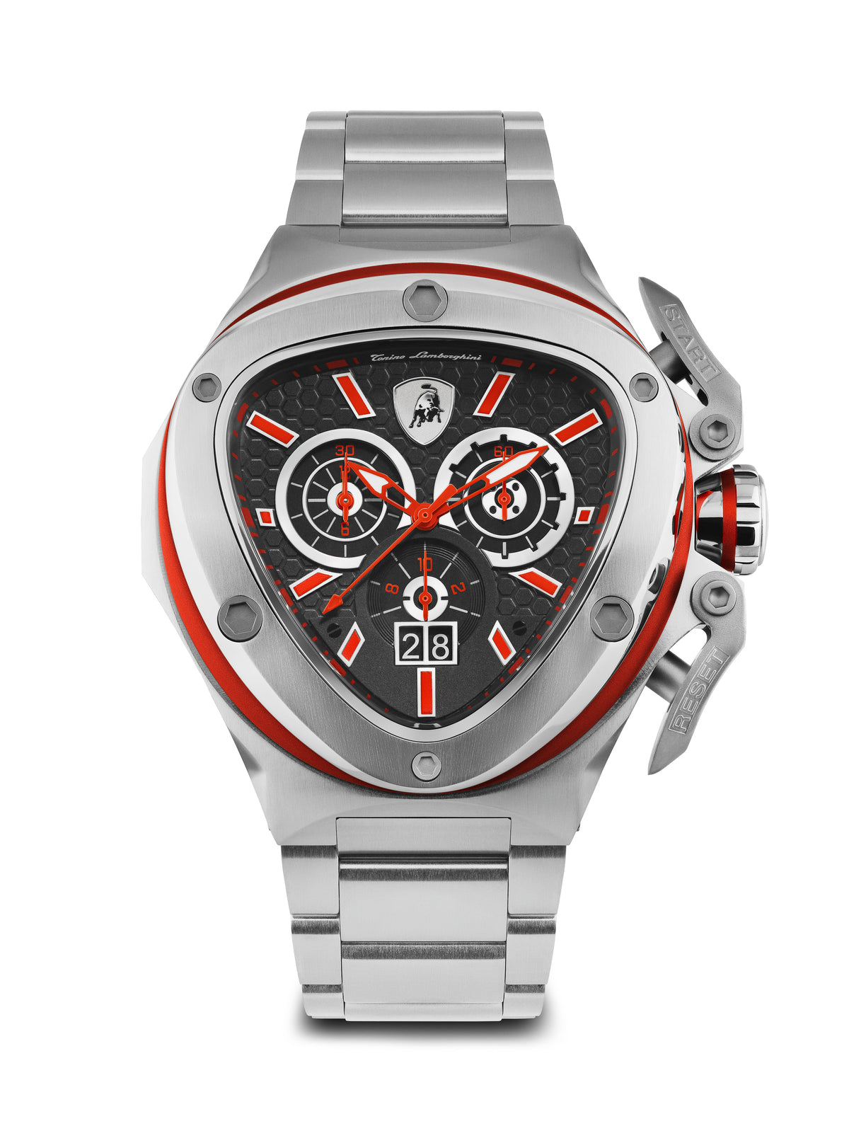 Tonino Lamborghini Spyder Quartz  Black Dial Analog Watch For Gents -  TL9XA-SS-B