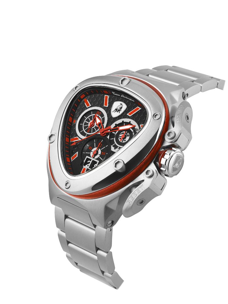 Tonino Lamborghini Spyder Quartz  Black Dial Analog Watch For Gents -  TL9XA-SS-B