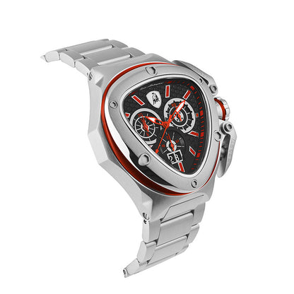 Tonino Lamborghini Spyder Quartz  Black Dial Analog Watch For Gents -  TL9XA-SS-B