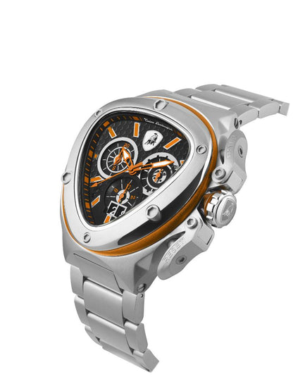 Tonino Lamborghini Spyder Quartz  Black Dial Analog Watch For Gents -  TL9XB-SS-B