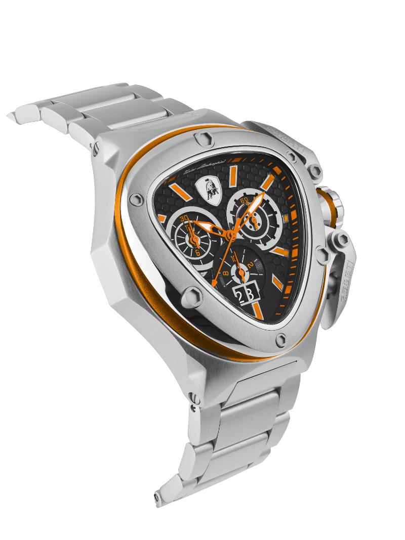 Tonino Lamborghini Spyder Quartz  Black Dial Analog Watch For Gents -  TL9XB-SS-B