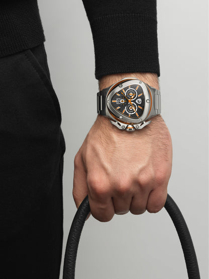 Tonino Lamborghini Spyder Quartz  Black Dial Analog Watch For Gents -  TL9XB-SS-B