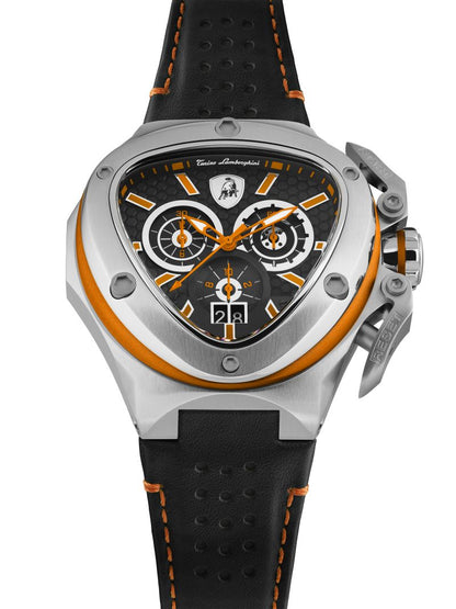 Tonino Lamborghini Spyder X Black With Embossed Honeycomb Pattern Watch For Men - TL9XB-SS