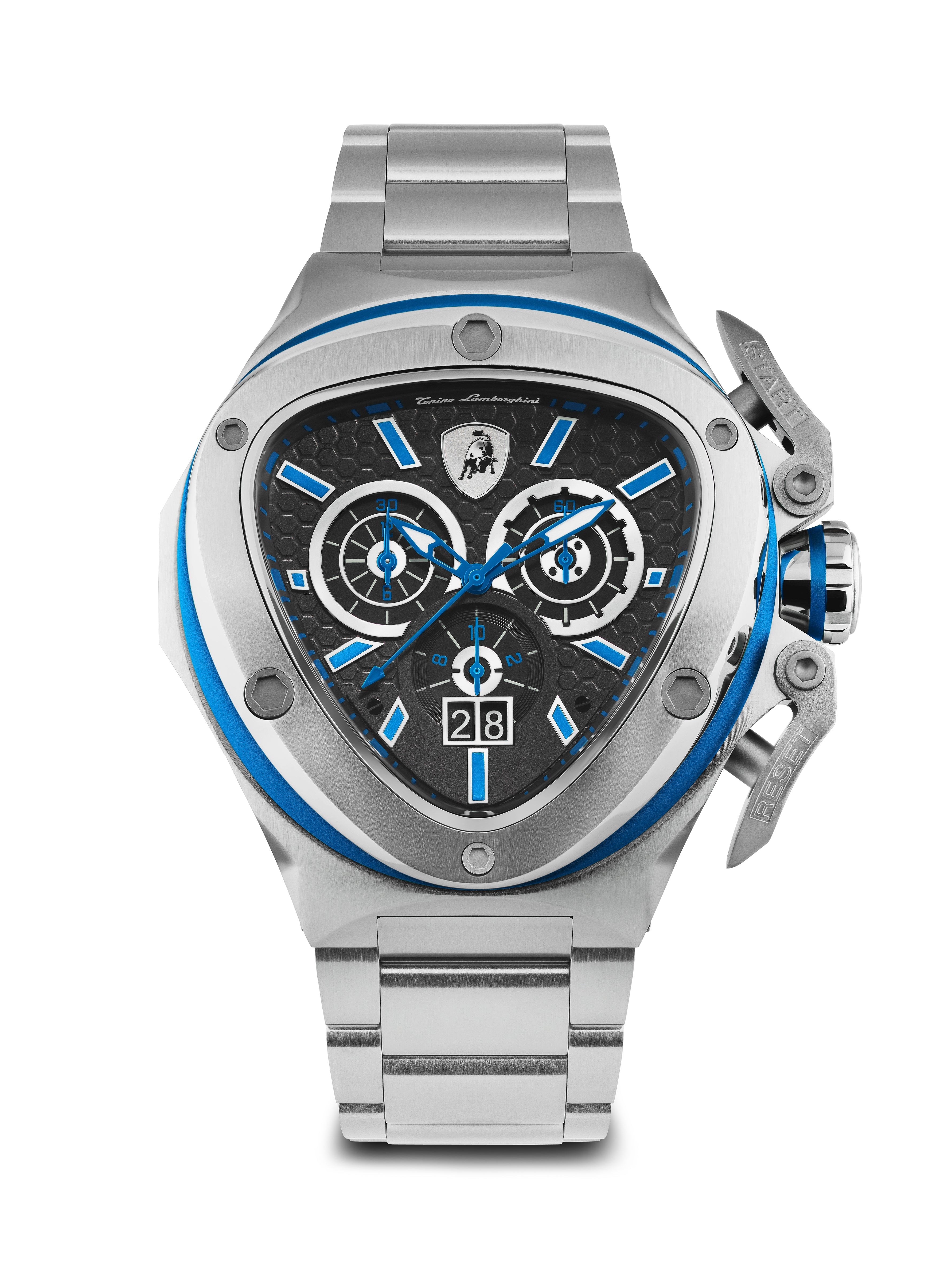 Tonino Lamborghini Spyder Quartz  Black Dial Analog Watch For Gents -  TL9XC-SS-B