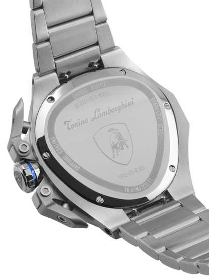 Tonino Lamborghini Spyder X Black With Embossed Honeycomb Pattern Watch For Men - TL9XC-SS-B