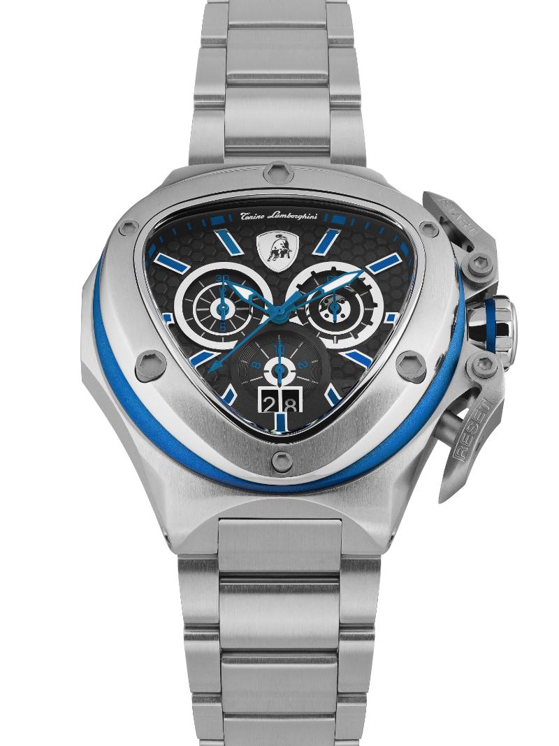 Tonino Lamborghini Spyder Quartz  Black Dial Analog Watch For Gents -  TL9XC-SS-B