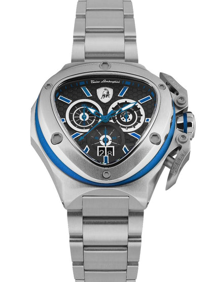 Tonino Lamborghini Spyder Quartz  Black Dial Analog Watch For Gents -  TL9XC-SS-B
