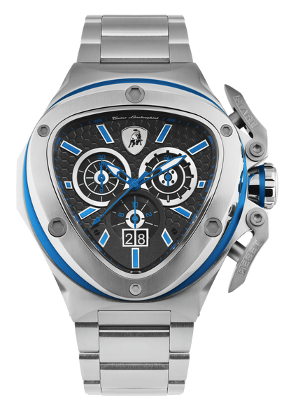 Tonino Lamborghini Spyder X Black With Embossed Honeycomb Pattern Watch For Men - TL9XC-SS-B