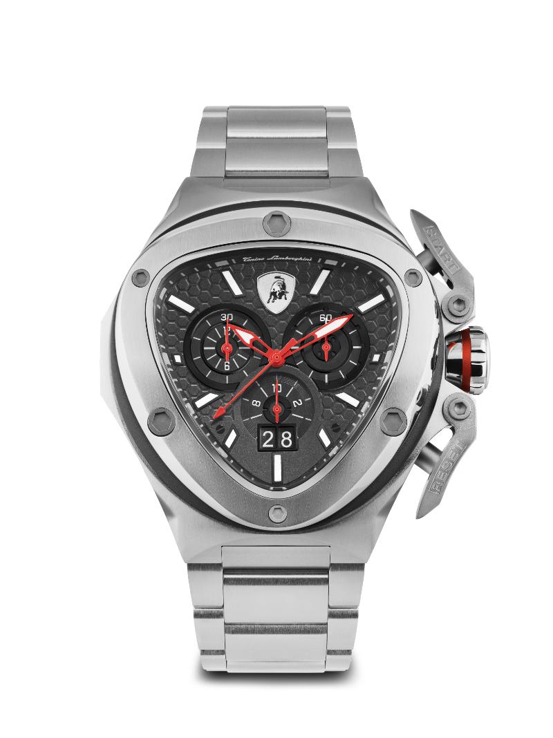 Tonino Lamborghini Spyder Quartz  Black Dial Analog Watch For Gents -  TL9XD-SS-B