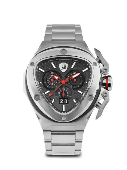 Tonino Lamborghini Spyder Quartz  Black Dial Analog Watch For Gents -  TL9XD-SS-B