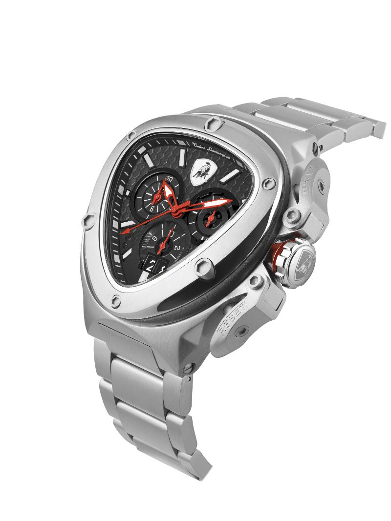 Tonino Lamborghini Spyder Quartz  Black Dial Analog Watch For Gents -  TL9XD-SS-B