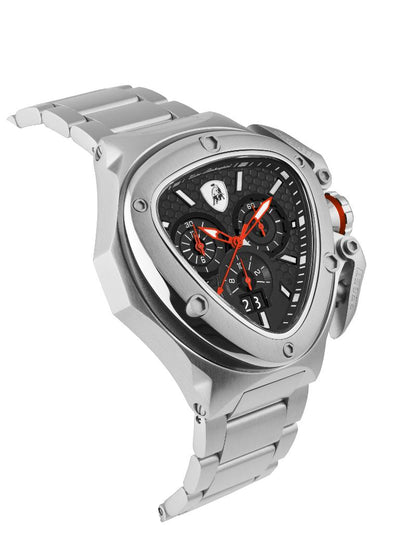 Tonino Lamborghini Spyder Quartz  Black Dial Analog Watch For Gents -  TL9XD-SS-B