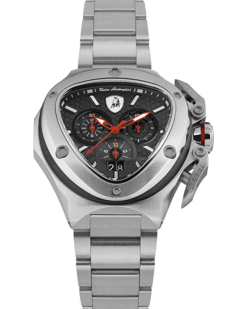 Tonino Lamborghini Spyder Quartz  Black Dial Analog Watch For Gents -  TL9XD-SS-B