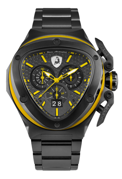 Tonino Lamborghini Spyder X Black With Embossed Honeycomb Pattern Watch For Men - TL9XE-B