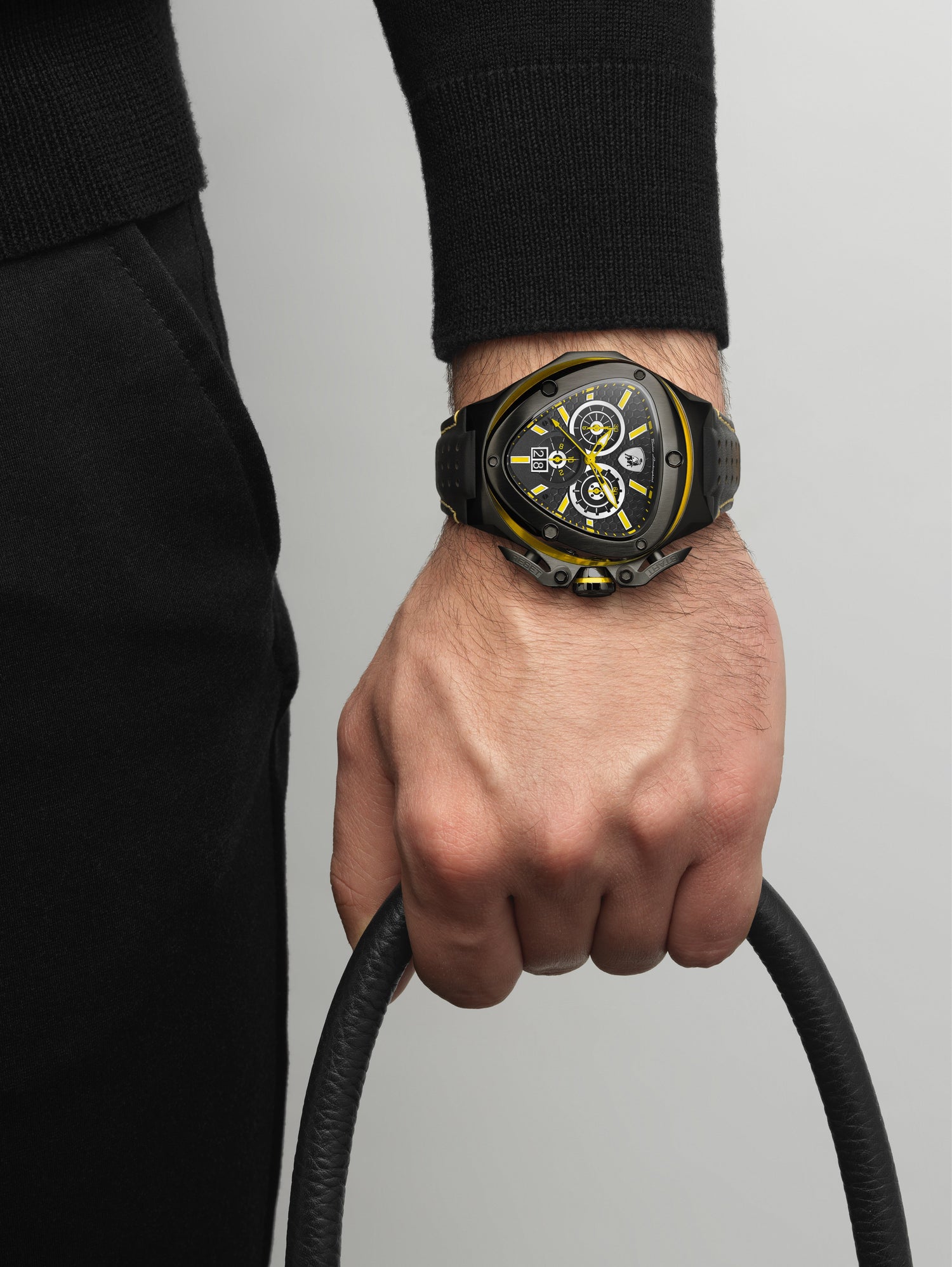 Tonino Lamborghini Spyder X Black With Embossed Honeycomb Pattern Watch For Men - TL9XE
