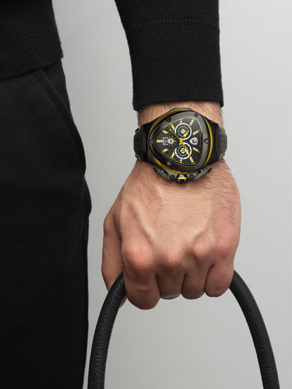 Tonino Lamborghini Spyder X Black With Embossed Honeycomb Pattern Watch For Men - TL9XE