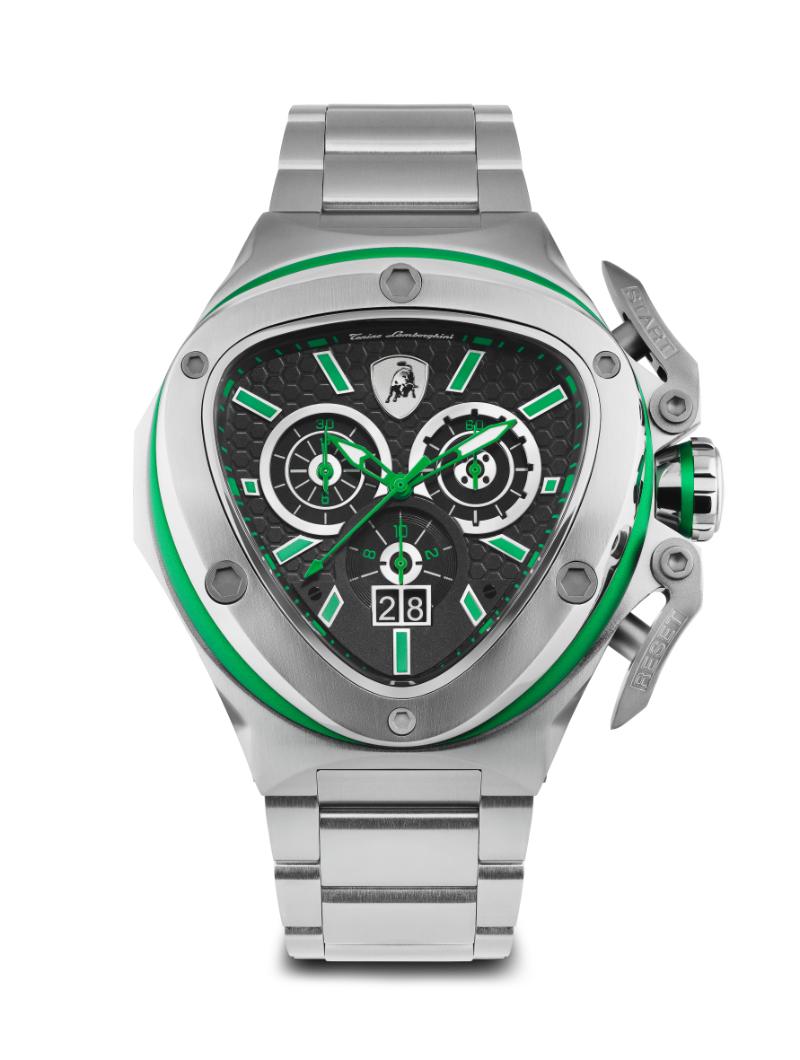 Tonino Lamborghini Spyder Quartz  Black Dial Analog Watch For Gents -  TL9XF-SS-B