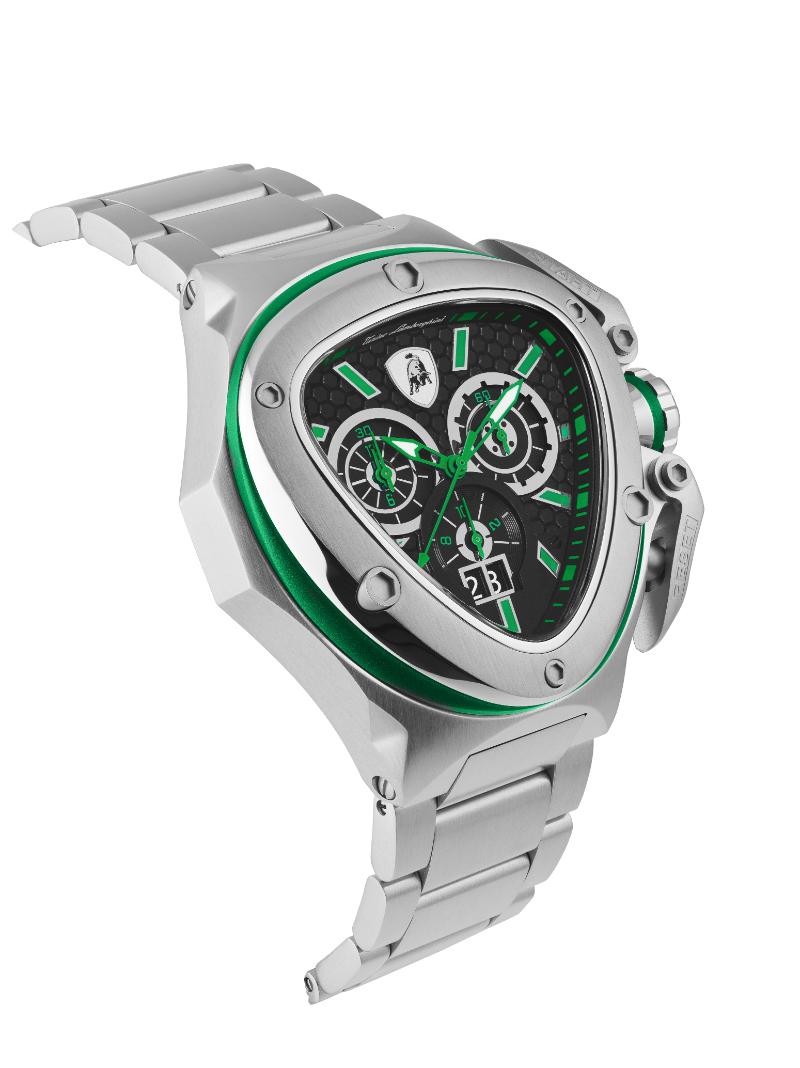 Tonino Lamborghini Spyder Quartz  Black Dial Analog Watch For Gents -  TL9XF-SS-B