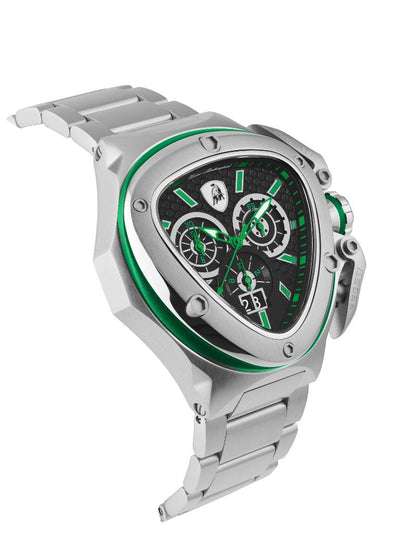 Tonino Lamborghini Spyder Quartz  Black Dial Analog Watch For Gents -  TL9XF-SS-B