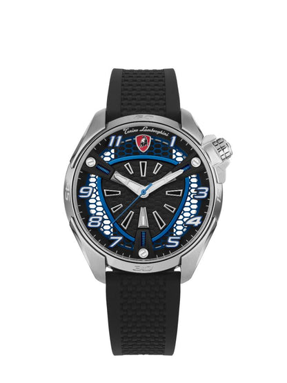 Tonino Lamborghini SHOCK ABS Quartz  Blue and Black Dial Analog Watch For Gents -  TLABSB-SS-R