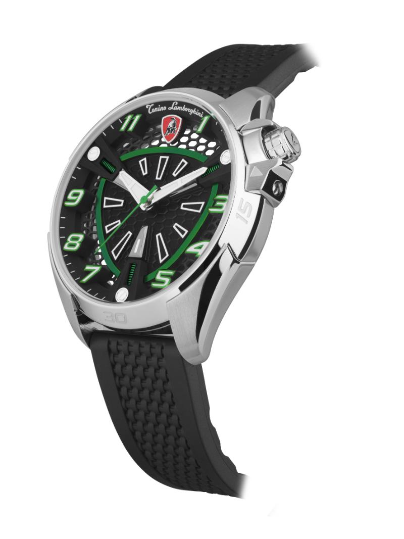 Tonino Lamborghini SHOCK ABS Quartz  Green And Back Dial Analog Watch For Gents -  TLABSG-SS-R
