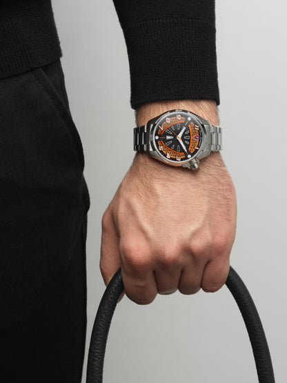 Tonino Lamborghini SHOCK ABS Quartz  Black And Beige Dial Analog Watch For Gents -  TLABSO-SS-B