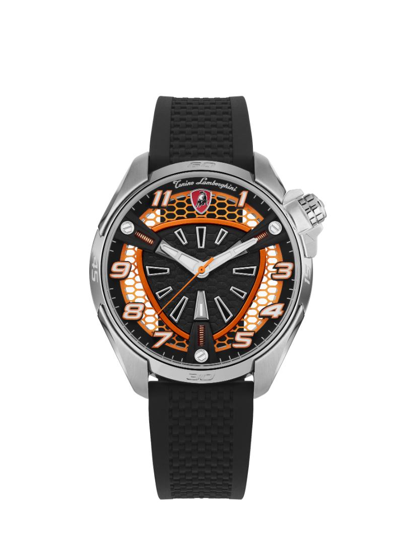 Tonino Lamborghini SHOCK ABS Quartz  Black And Beige Dial Analog Watch For Gents -  TLABSO-SS-R