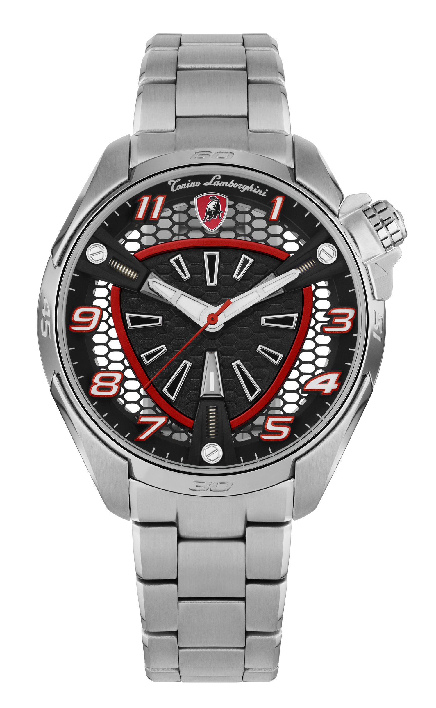 Tonino Lamborghini SHOCK ABS Black With Luminova on hands and Indexes Dial  Watch For Men - TLABSR-SS-B