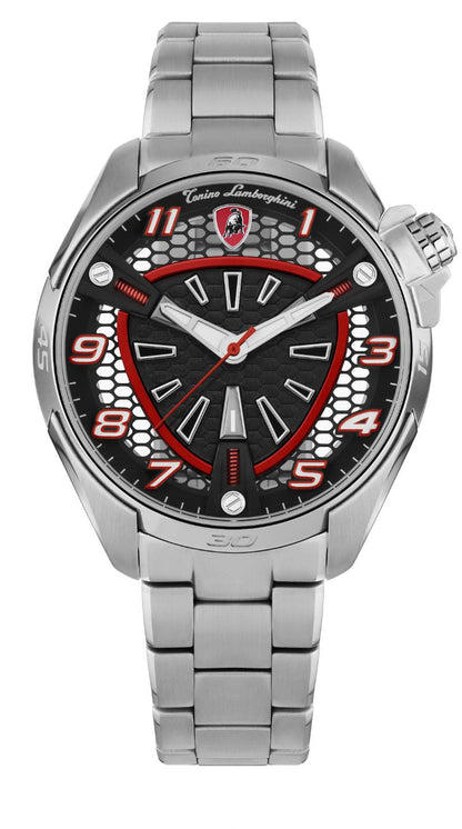 Tonino Lamborghini SHOCK ABS Black With Luminova on hands and Indexes Dial  Watch For Men - TLABSR-SS-B