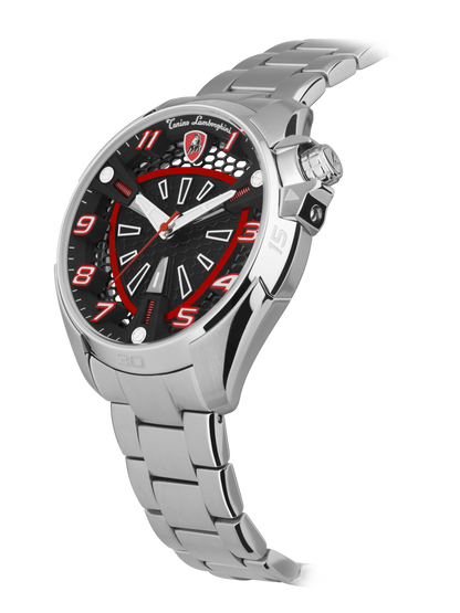 Tonino Lamborghini SHOCK ABS Black With Luminova on hands and Indexes Dial  Watch For Men - TLABSR-SS-B
