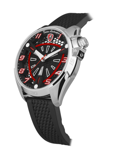 Tonino Lamborghini SHOCK ABS Black With Luminova on hands and Indexes Dial  Watch For Men - TLABSR-SS-R