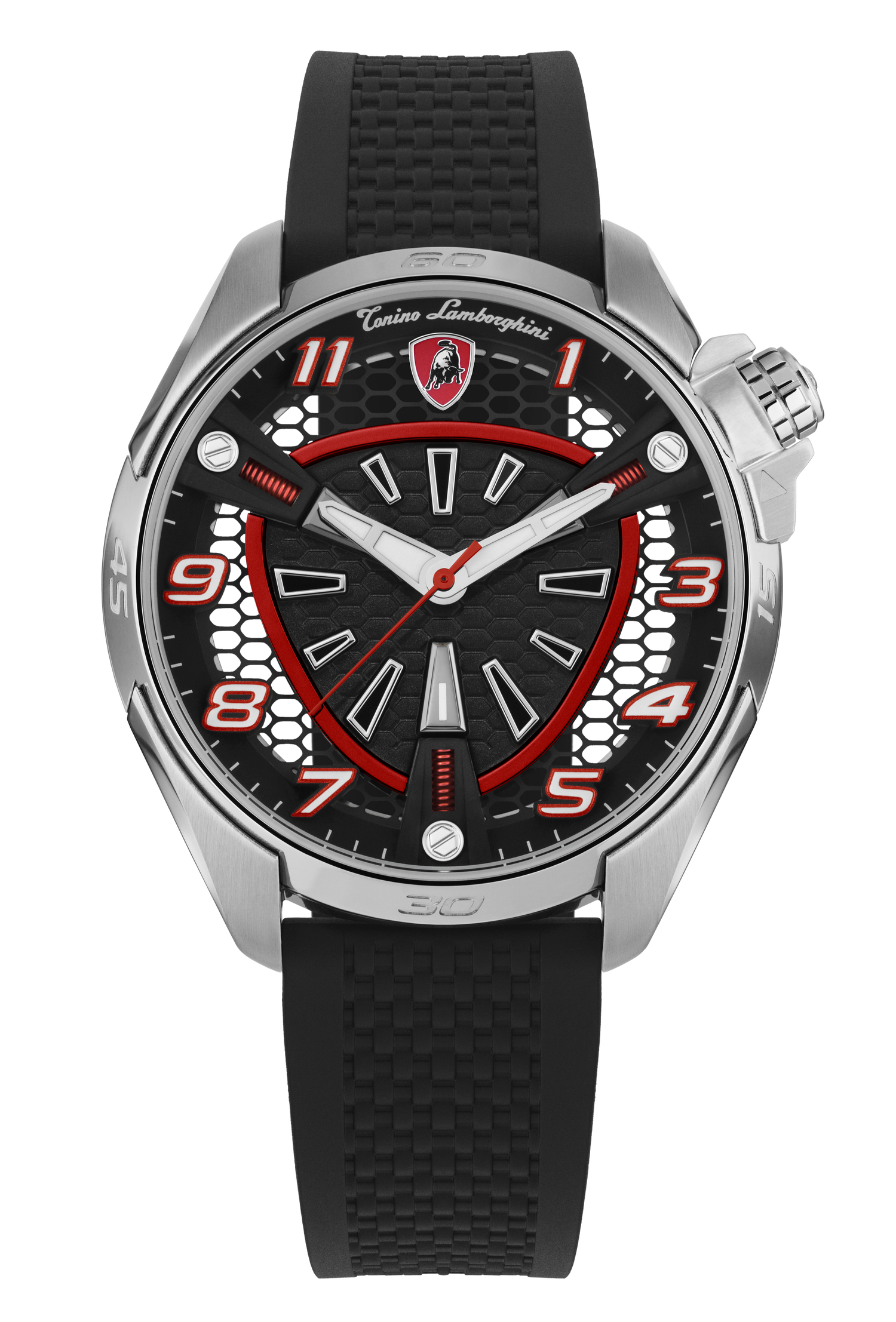 Tonino Lamborghini SHOCK ABS Black With Luminova on hands and Indexes Dial  Watch For Men - TLABSR-SS-R