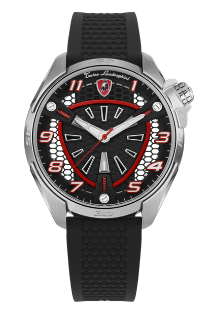 Tonino Lamborghini SHOCK ABS Black With Luminova on hands and Indexes Dial  Watch For Men - TLABSR-SS-R