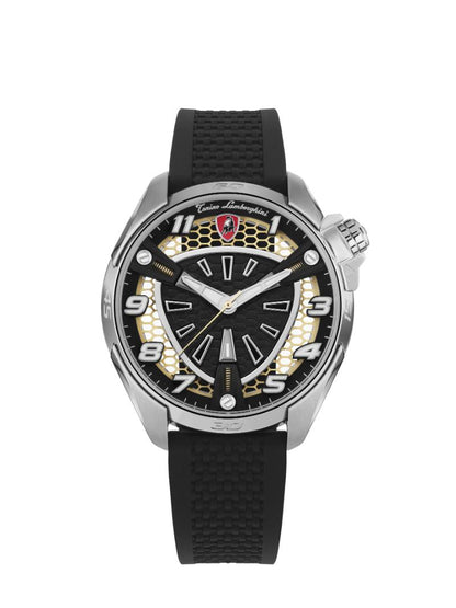 Tonino Lamborghini SHOCK ABS White and Black With  Luminova on hands and Indexes Dial  Watch For Men - TLABSRG-SS-R