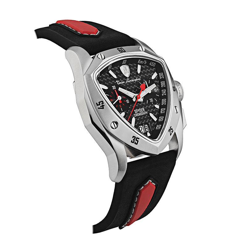 Tonino Lamborghini New Spyder Black With  Superluminova on hours &amp; minute hands Dial  Watch For Men - TLF-A13-1