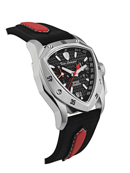 Tonino Lamborghini Swiss Made Spyder Quartz  Black Dial Analog Watch For Gents -  TLF-A13-1