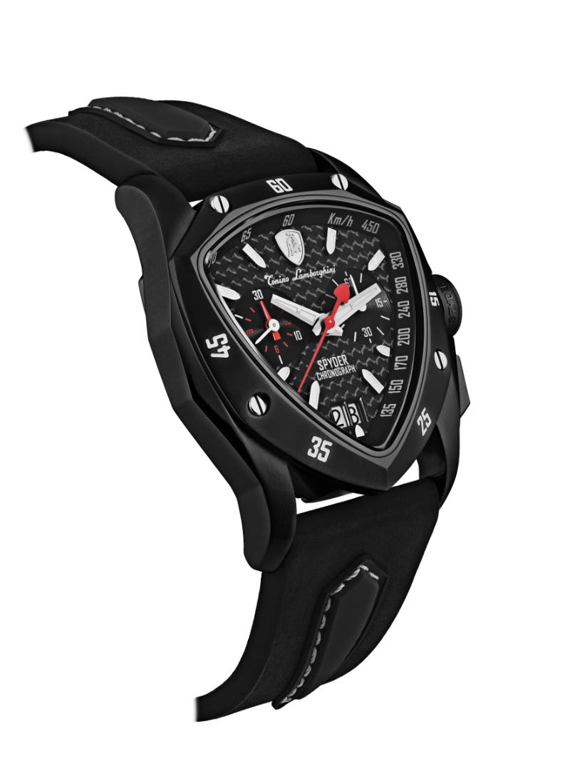 Tonino Lamborghini Swiss Made Spyder Quartz  Black Dial Analog Watch For Gents -  TLF-A13-5